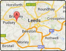 map of Leeds showing local areas covered